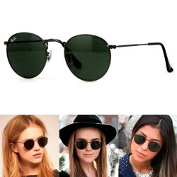 Óculos Ray Ban Round Preto com Lente Verde Escura RB3447