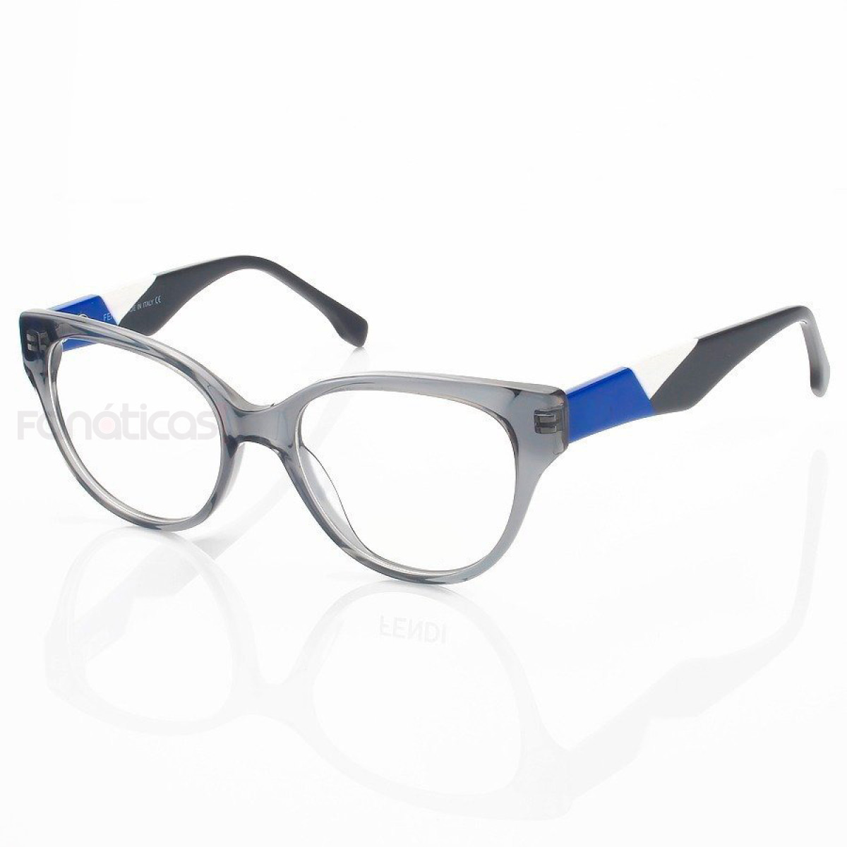 Armação de Óculos Oval FD3260 Cinza e Azul